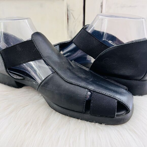 Cabin Creek Black Leather Slip on Comfort Sandals - Womens Size 10M - Picture 4 of 8